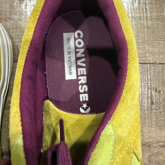Converse One Star Suede Sneakers Low Top Casual Shoes Yellow Purple M10.5 W12.5 - Picture 14 of 14
